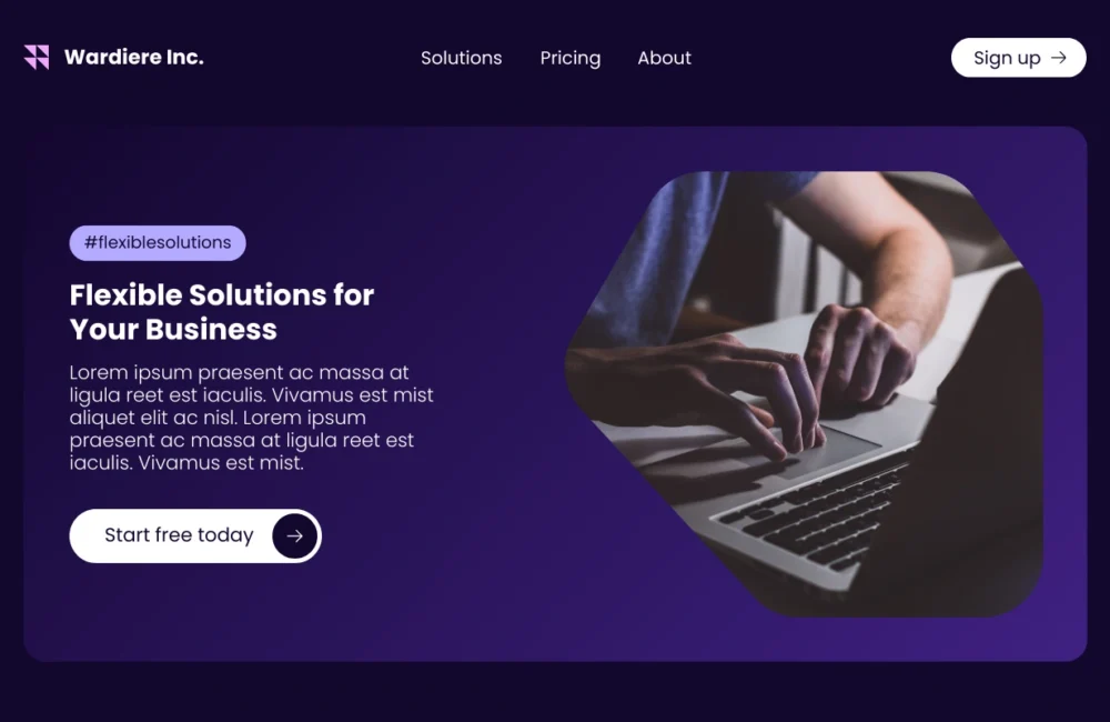 Dark Blue Modern Geometric Simple Feature Section Website UI Prototype