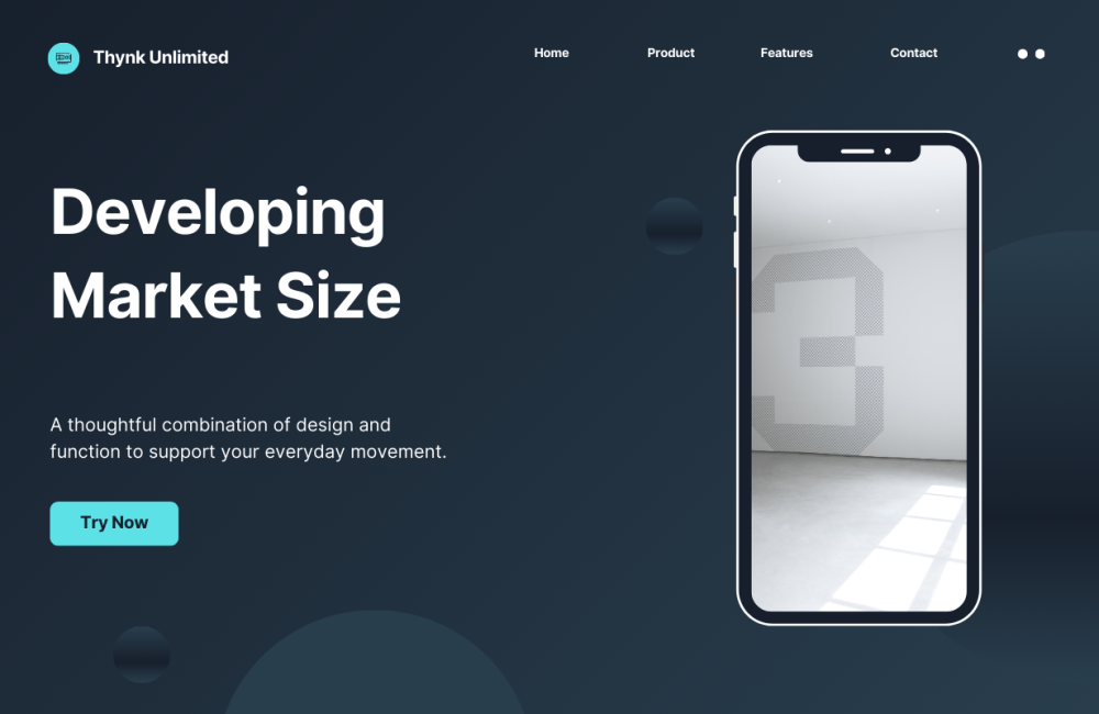 Navy White Blue Modern Landing Page Desktop Prototype